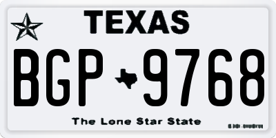 TX license plate BGP9768