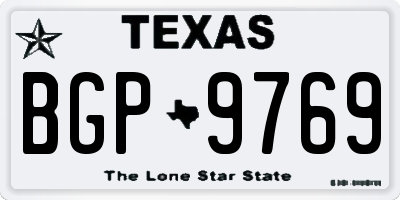 TX license plate BGP9769