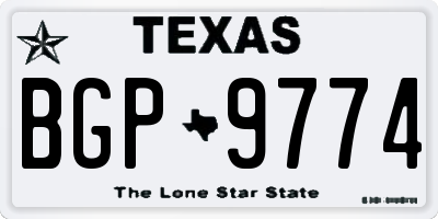 TX license plate BGP9774