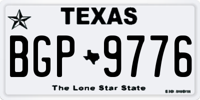 TX license plate BGP9776