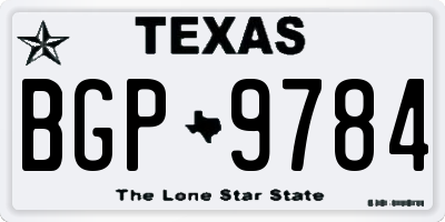 TX license plate BGP9784