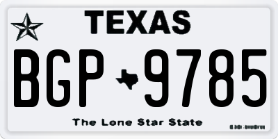 TX license plate BGP9785