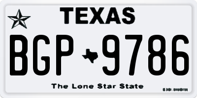TX license plate BGP9786