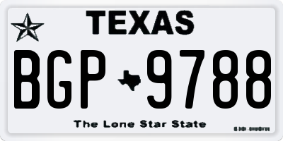 TX license plate BGP9788