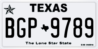 TX license plate BGP9789