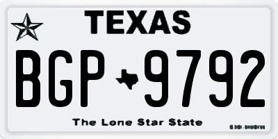 TX license plate BGP9792