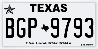 TX license plate BGP9793
