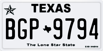 TX license plate BGP9794