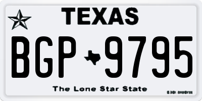 TX license plate BGP9795
