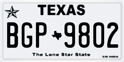 TX license plate BGP9802