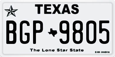 TX license plate BGP9805