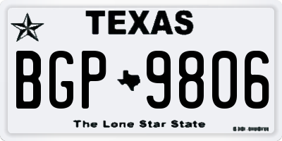 TX license plate BGP9806