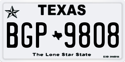 TX license plate BGP9808