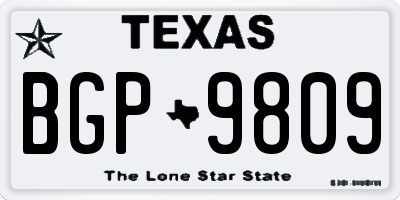 TX license plate BGP9809
