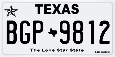 TX license plate BGP9812