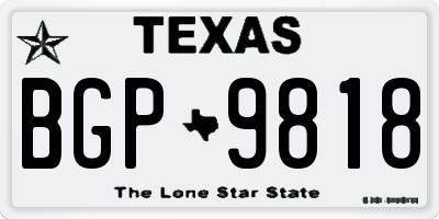 TX license plate BGP9818