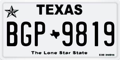 TX license plate BGP9819