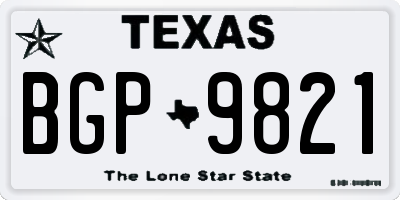 TX license plate BGP9821
