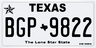 TX license plate BGP9822
