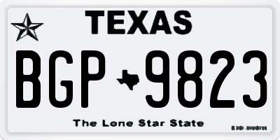 TX license plate BGP9823