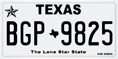 TX license plate BGP9825