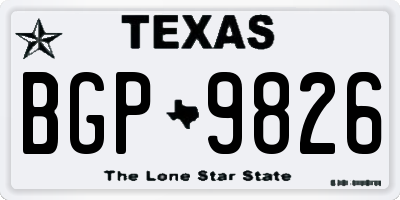 TX license plate BGP9826