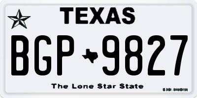 TX license plate BGP9827