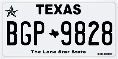 TX license plate BGP9828
