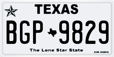 TX license plate BGP9829