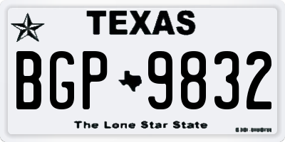TX license plate BGP9832