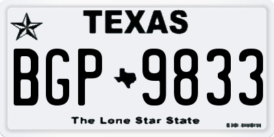 TX license plate BGP9833