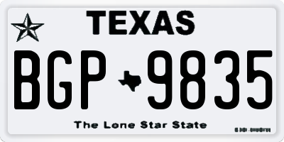 TX license plate BGP9835