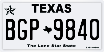 TX license plate BGP9840