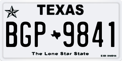 TX license plate BGP9841