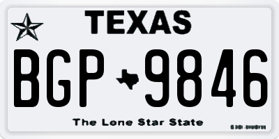 TX license plate BGP9846