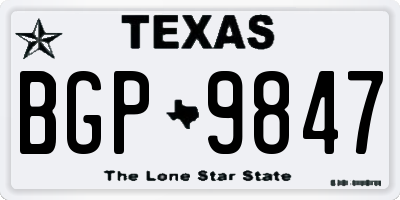 TX license plate BGP9847