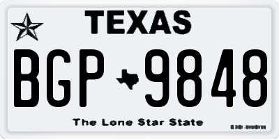 TX license plate BGP9848