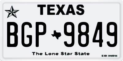 TX license plate BGP9849