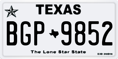 TX license plate BGP9852