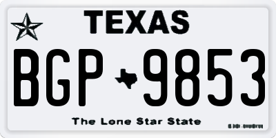 TX license plate BGP9853