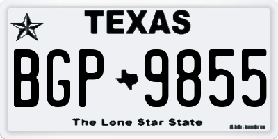 TX license plate BGP9855