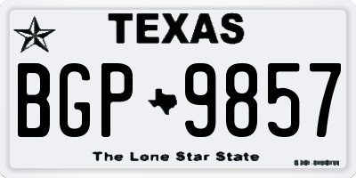 TX license plate BGP9857