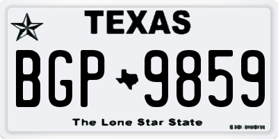 TX license plate BGP9859