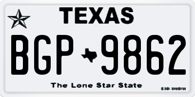 TX license plate BGP9862