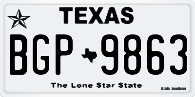 TX license plate BGP9863