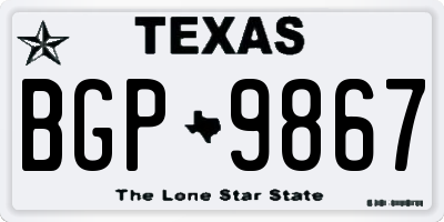 TX license plate BGP9867