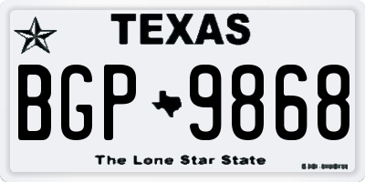 TX license plate BGP9868