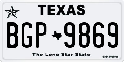 TX license plate BGP9869