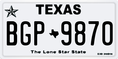 TX license plate BGP9870