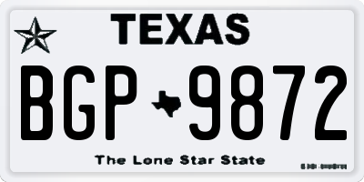 TX license plate BGP9872